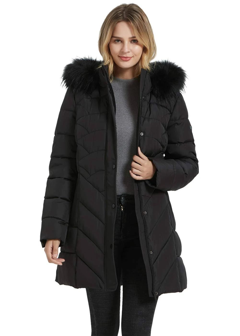 Warm and Stylish BINACL Women's Down Alternative Jacket for Cold Weather Protection | Image