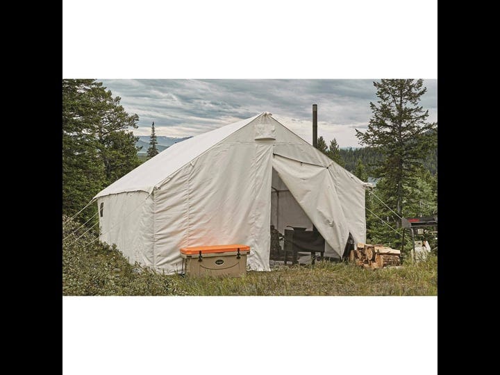 guide-gear-12x18-canvas-wall-tent-and-frame-for-hunting-outdoor-camping-4-season-all-weather-tents-w-1