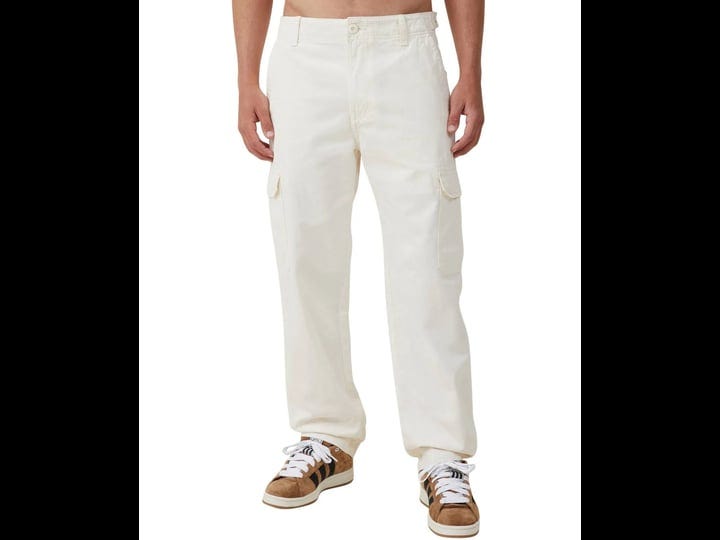 cotton-on-mens-tactical-cargo-pants-vintage-ecru-herringbone-size-29