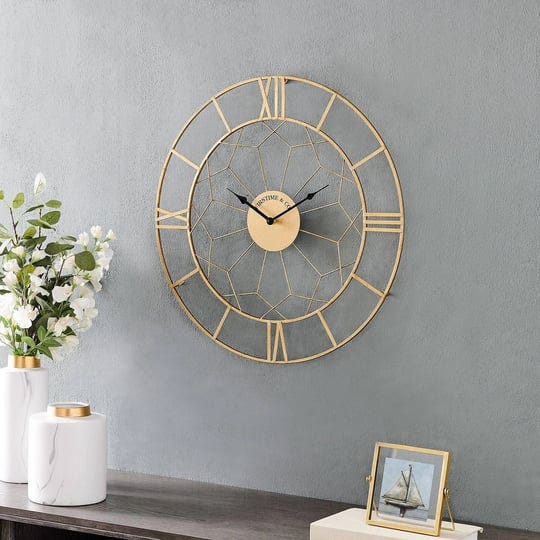 firstime-co-milan-geometric-clock-gold-1