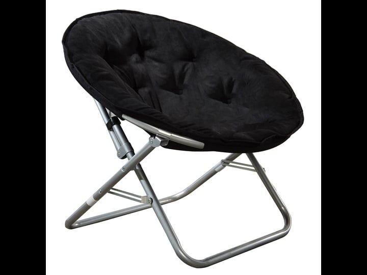 mainstays-faux-fur-saucer-chair-black-1