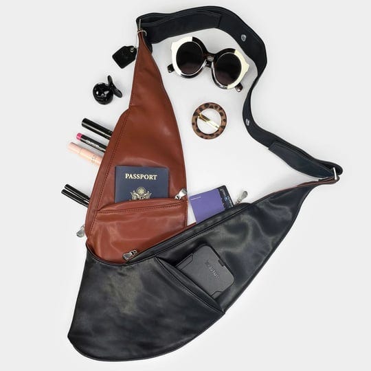 black-brown-faux-leather-sash-bag-1