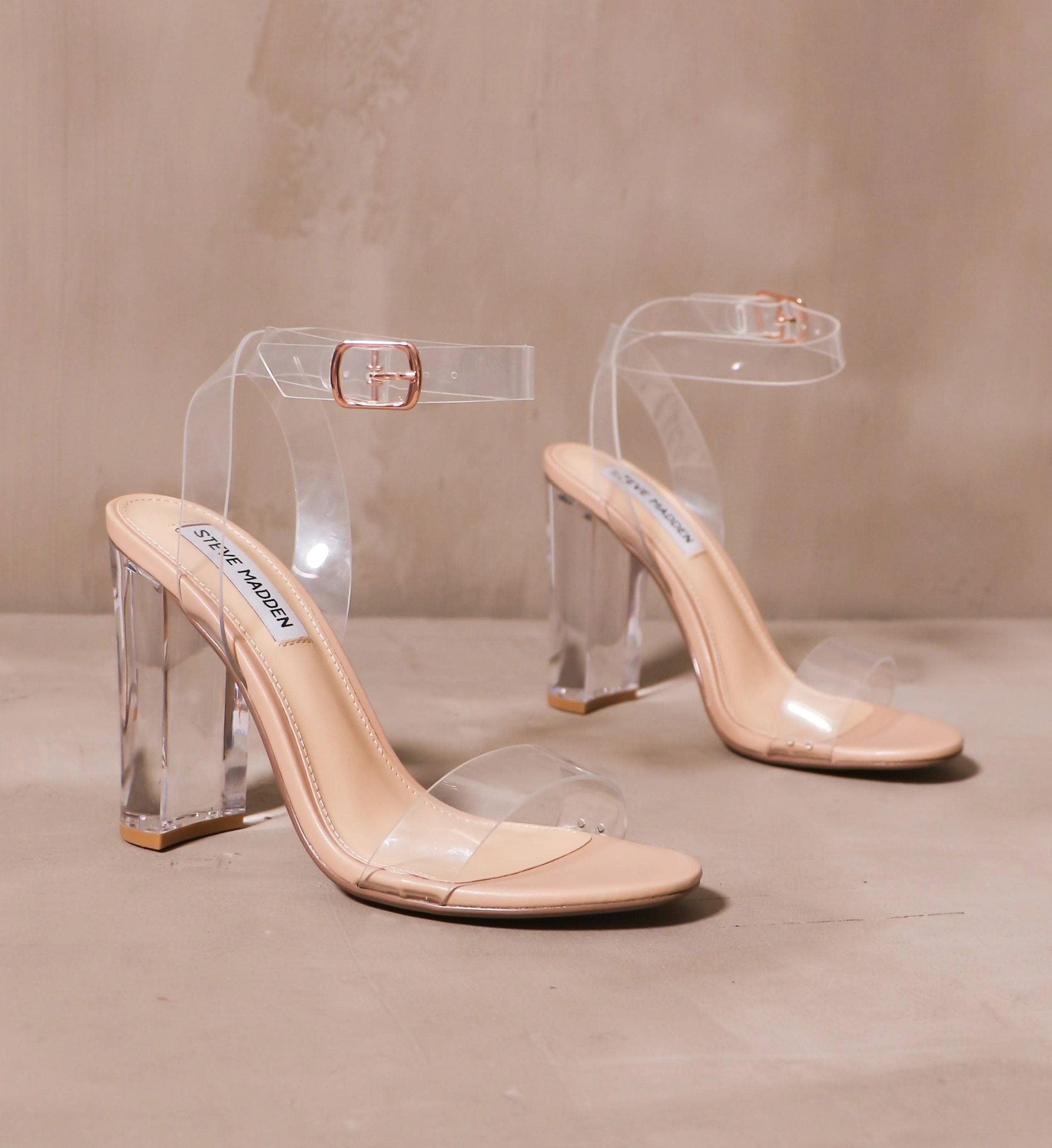 Elevated Comfort: Steve Madden Camille Clear Heeled Sandals | Image