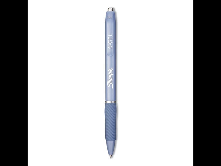 sharpie-s-gel-fashion-barrel-gel-pen-retractable-medium-0-7-mm-black-ink-frost-blue-barrel-dozen-1