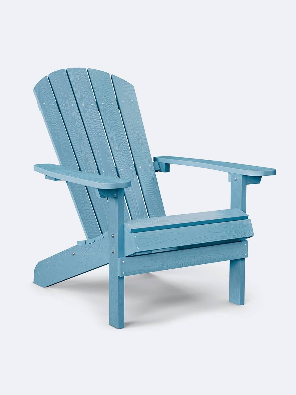 YEFU Weather-Resistant Blue Plastic Adirondack Chair | Image