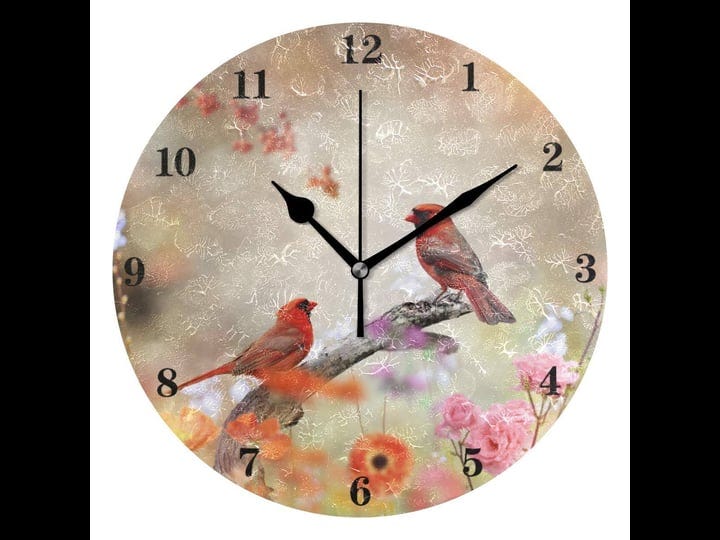 susiyo-silent-round-wall-clock-battery-operated-bird-cardinals-acrylic-creative-decorative-wall-cloc-1
