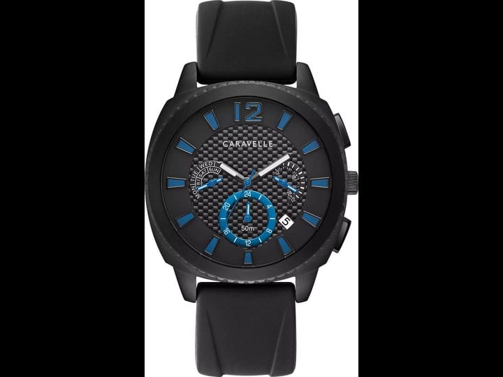 caravelle-designed-by-bulova-mens-black-silicone-strap-watch-45b159-1