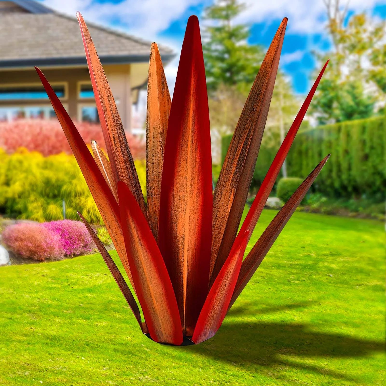 KODIBO: Rustic Tequila Agave Sculpture for Outdoor Patio or Yard Decor | Image