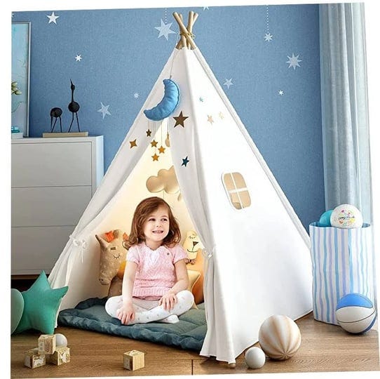 wilwolfer-teepee-tent-for-kids-foldable-children-play-tents-for-girl-and-boy-with-carry-case-canvas--1