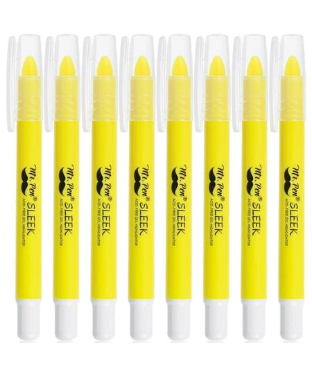 mr-pen-no-bleed-gel-highlighter-bible-highlighters-yellow-pack-of-8-1