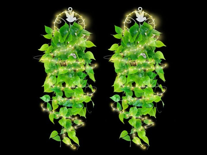 lebsitey-2-pcs-artificial-hanging-plants-with-2-baskets-3-45ft-fake-leaves-hanging-plant-with-lights-1
