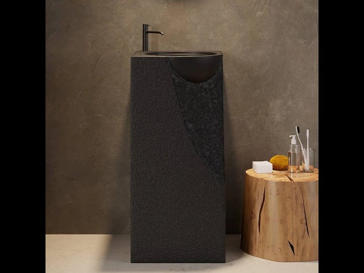 34-tall-japandi-stone-resin-pedestal-bathroom-sink-farmhouse-freestanding-sink-in-black-1