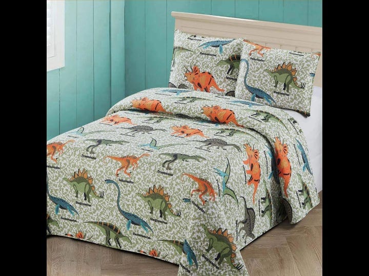 kids-zone-home-linen-2-pc-twin-size-quilt-bedspread-kids-teens-boys-dinosaurs-army-green-blue-orange-1