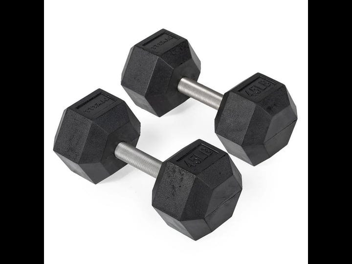 titan-fitness-45-lb-straight-stainless-steel-hex-dumbbells-rubber-coated-hex-1