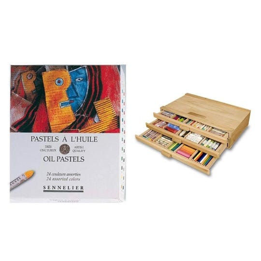 sennelier-artist-24pc-oil-pastel-set-includes-3-drawer-wood-storage-box-assorted-colors-1