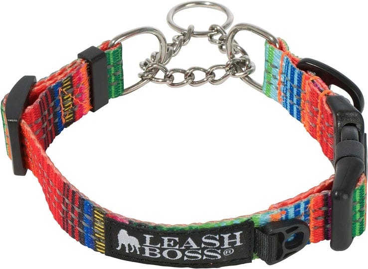 leashboss-martingale-collar-for-dogs-steel-chain-reflective-nylon-dog-collar-for-large-dogs-medium-a-1