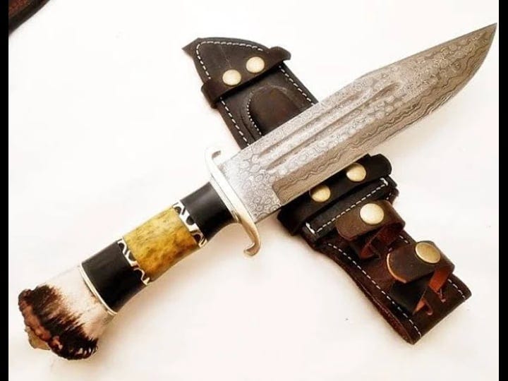 bowie-knife-high-carbon-damascus-steel-hunting-knife-1