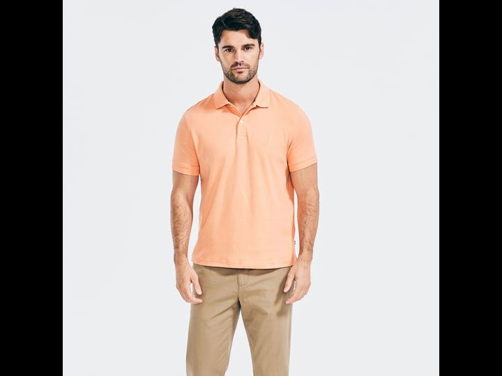 nautica-mens-soft-touch-orange-heather-classic-fit-polo-xs-mens-1