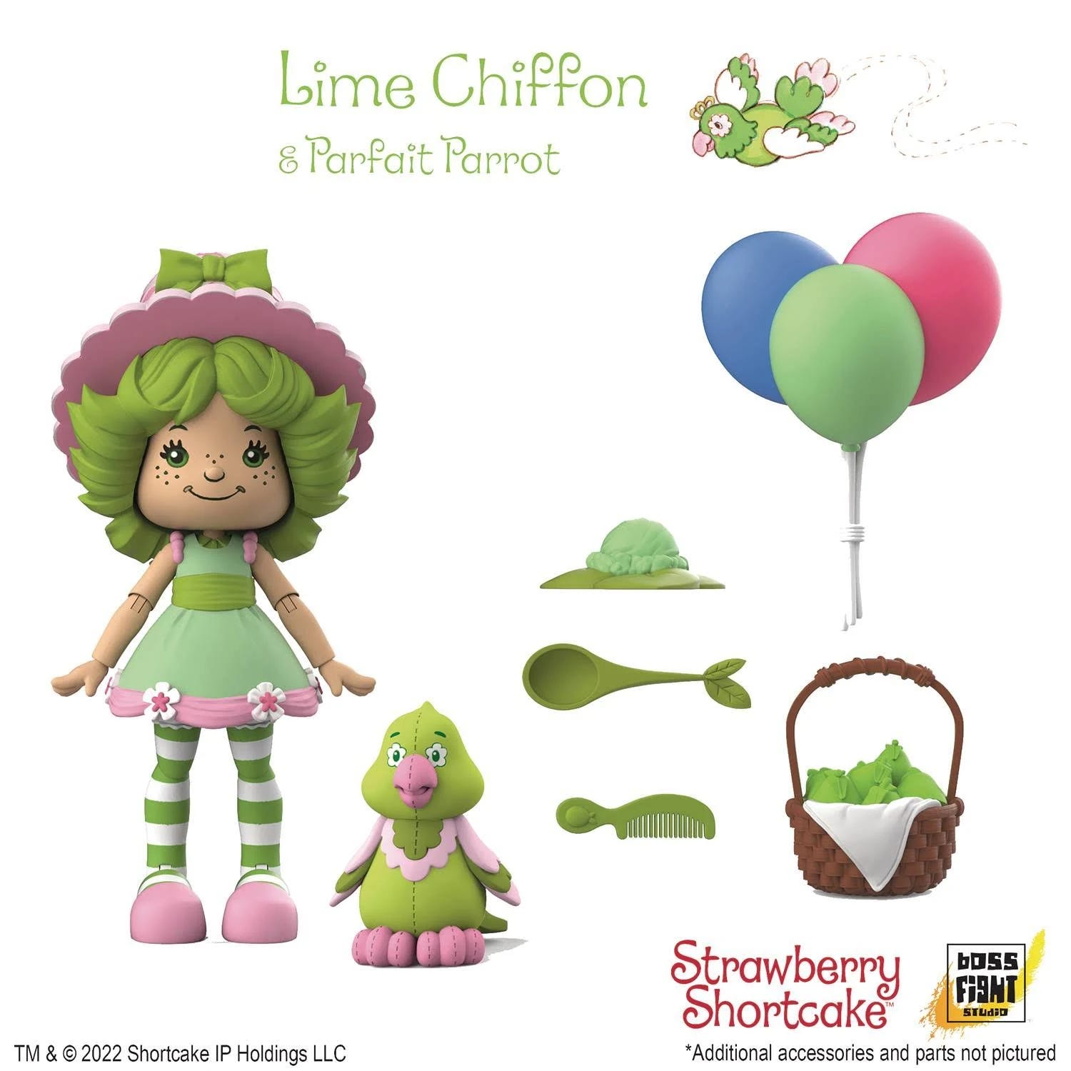 Strawberry Shortcake Lime Chiffon Action Figure with Interchangeable Faces and Accessories | Image