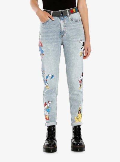 hot-topic-disney-mickey-mouse-and-friends-mom-jeans-with-belt-1