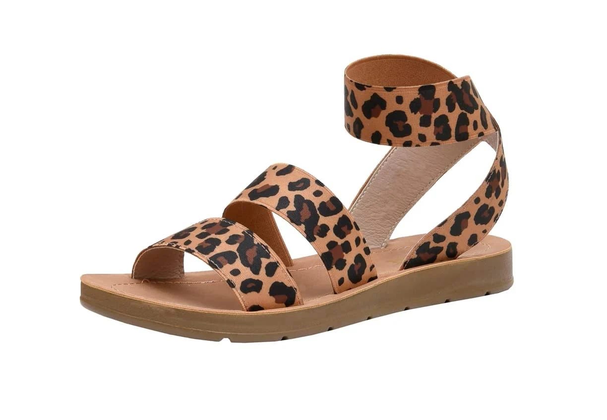 Leopard Print Indego Stretch Sandal: Stylish and Comfortable for Women | Image