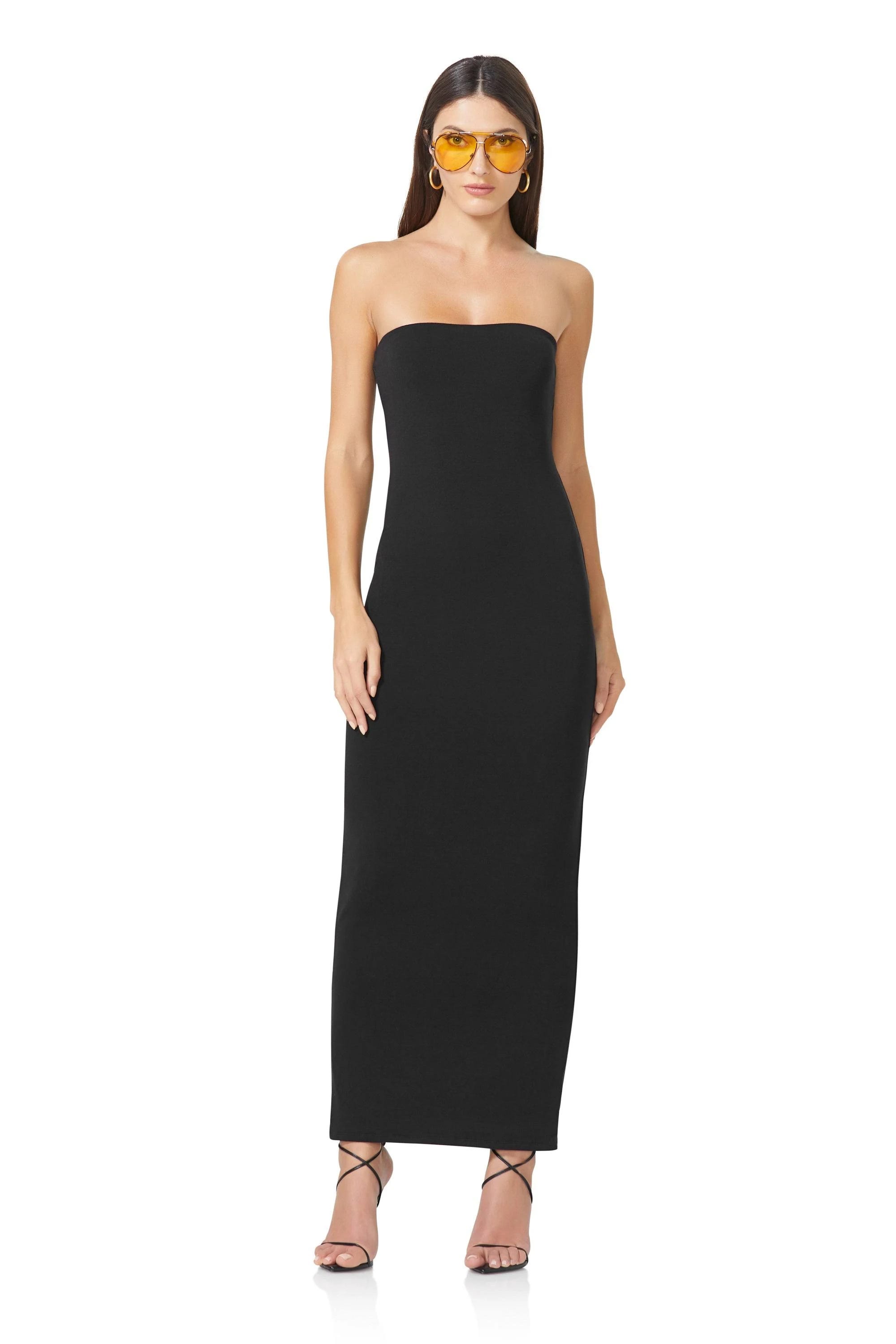 Strapless Maxi Dress in Noir for a Sophisticated Look | Image