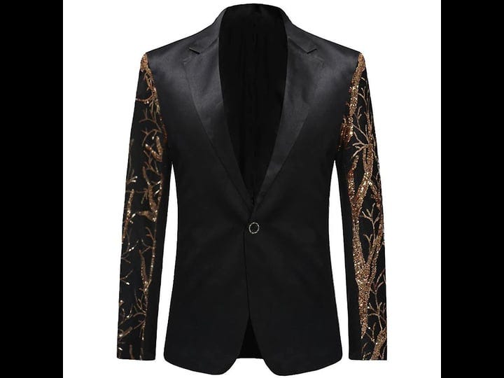 allthemen-mens-casual-lapel-four-seasons-one-button-sequined-sleeves-blazer-black-m-1