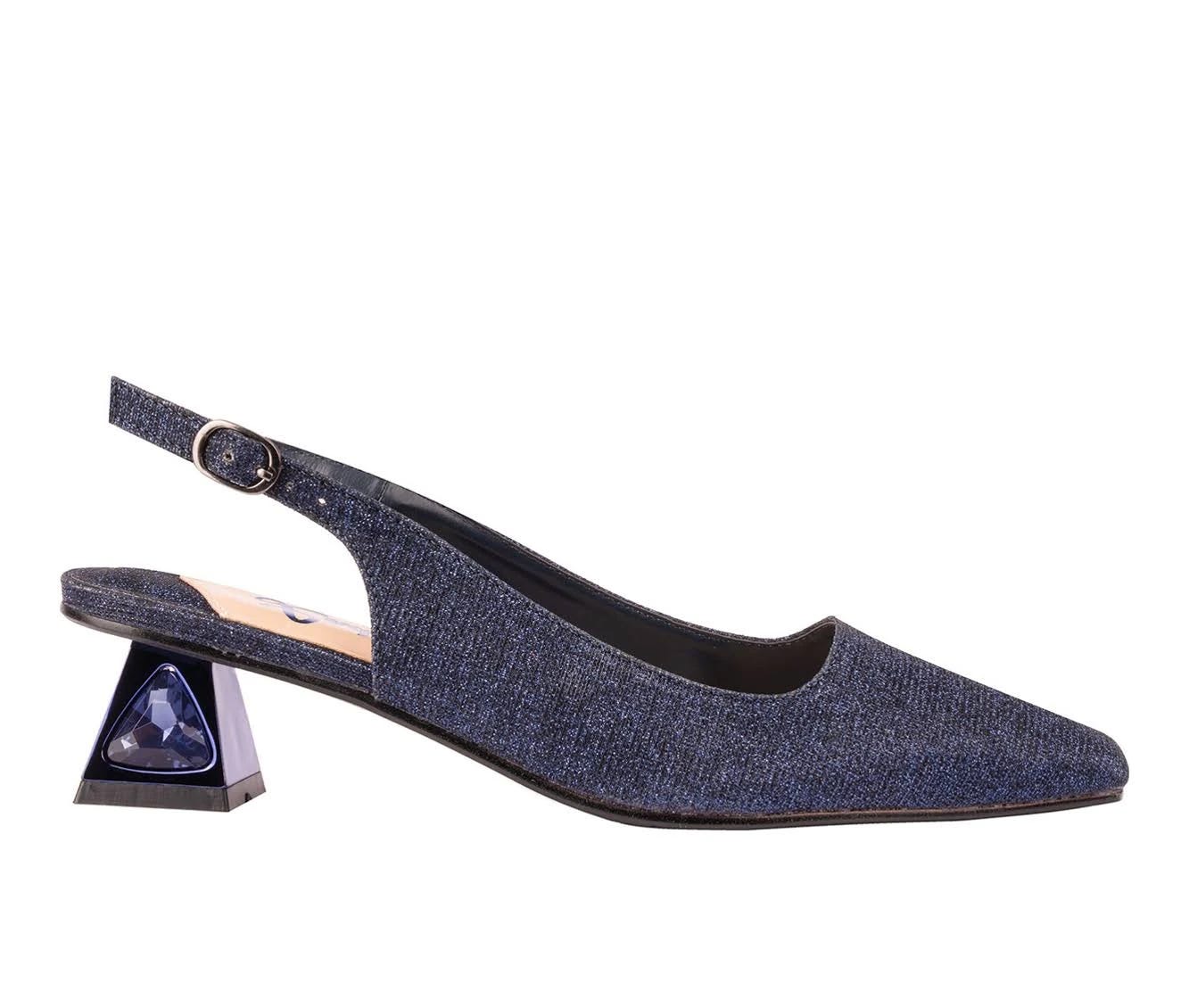 Luxurious Navy Blue Couture Pumps for Women | Image
