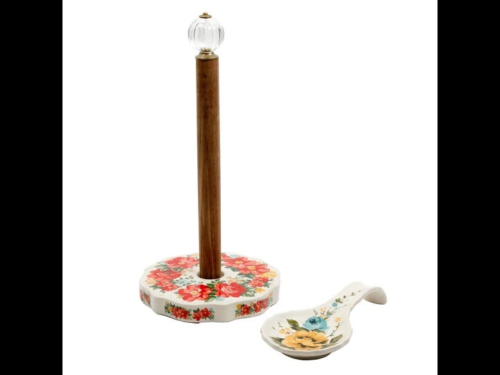 the-pioneer-woman-vintage-floral-paper-towel-holder-with-rose-shadow-spoon-rest-1