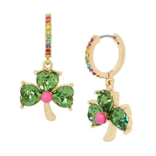 betsey-johnson-crystal-lucky-clover-charm-huggie-multi-rhinestone-hoop-earrings-green-1