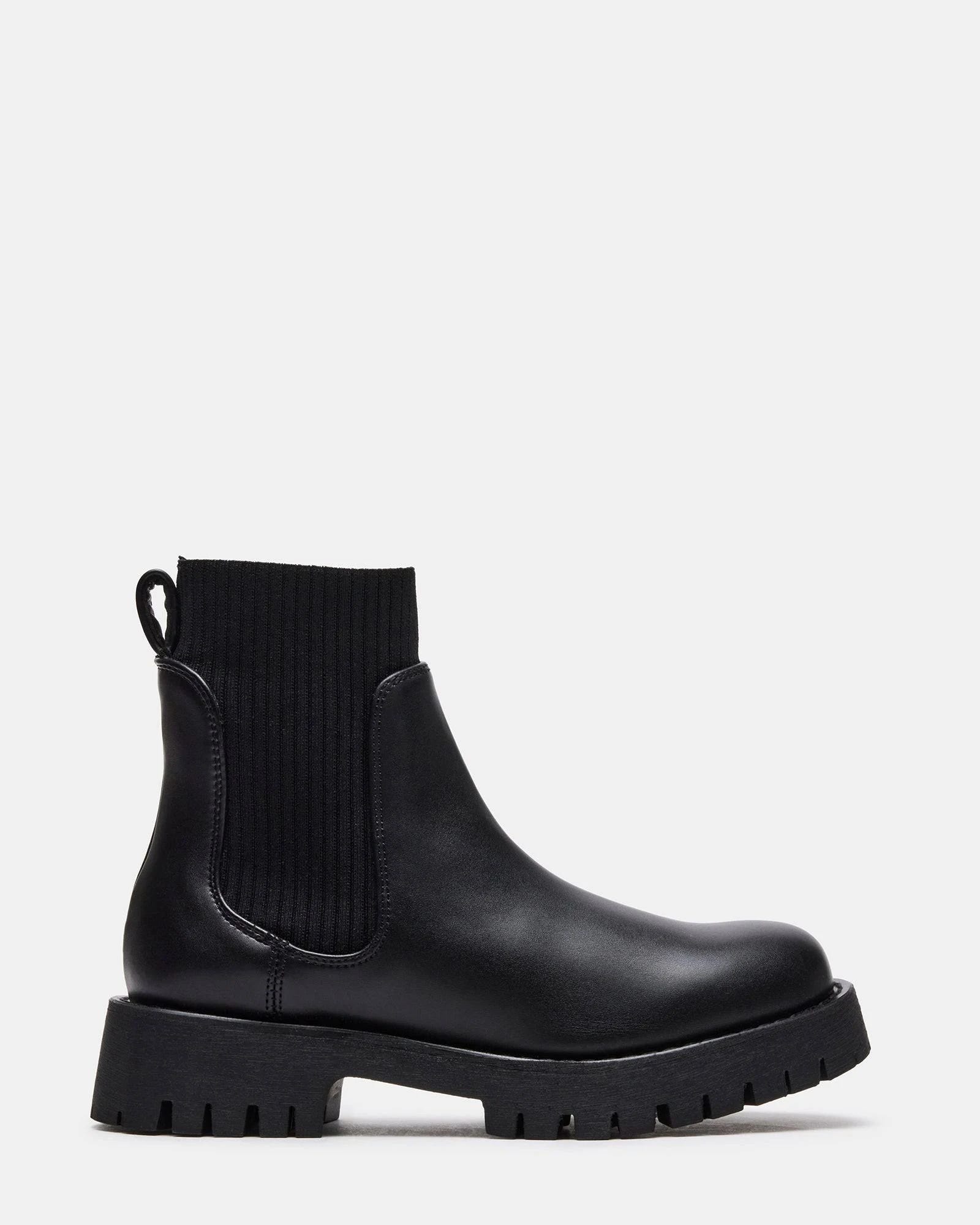 Contemporary Black Sock Bootie with Vegan Materials | Image