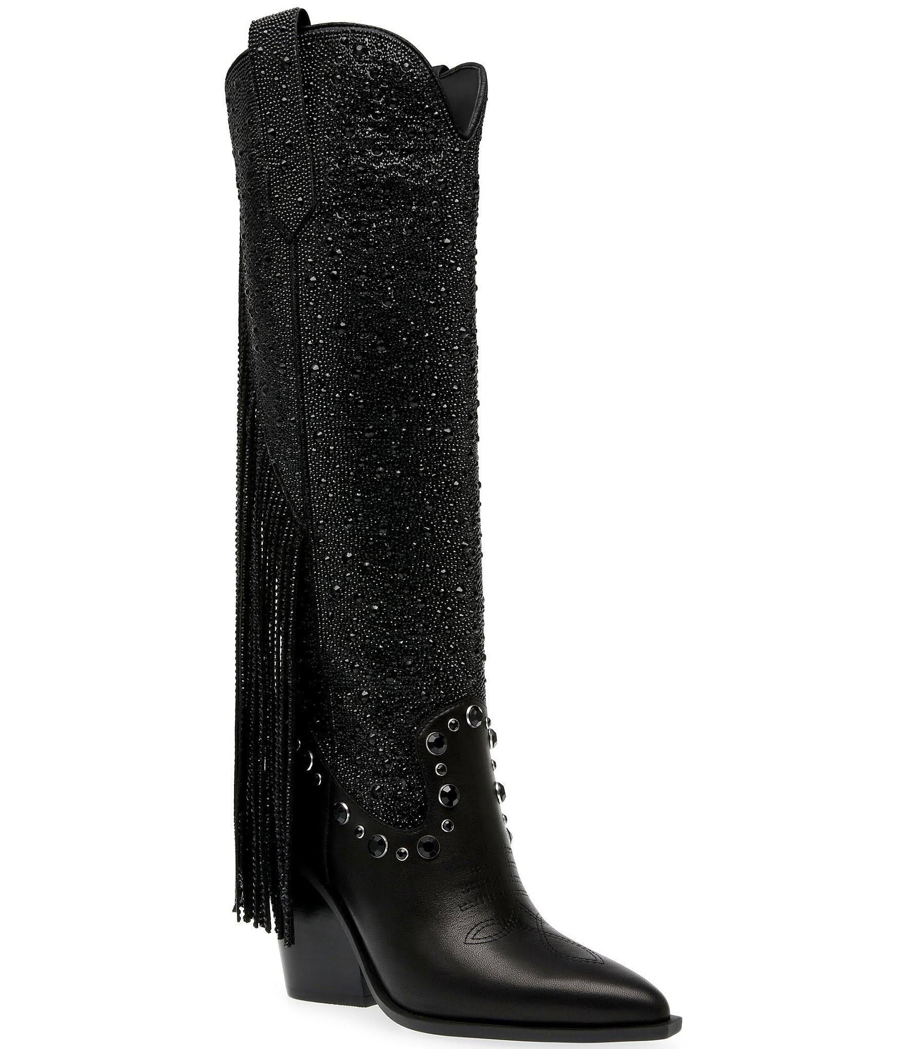 Embellished Western Boot with Rhinestones and Fringe | Image