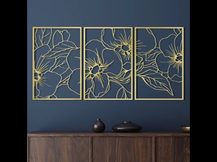 vivegate-gold-minimalist-floral-single-line-metal-wall-art-decor-18x12-3-packs-gold-floral-abstract--1