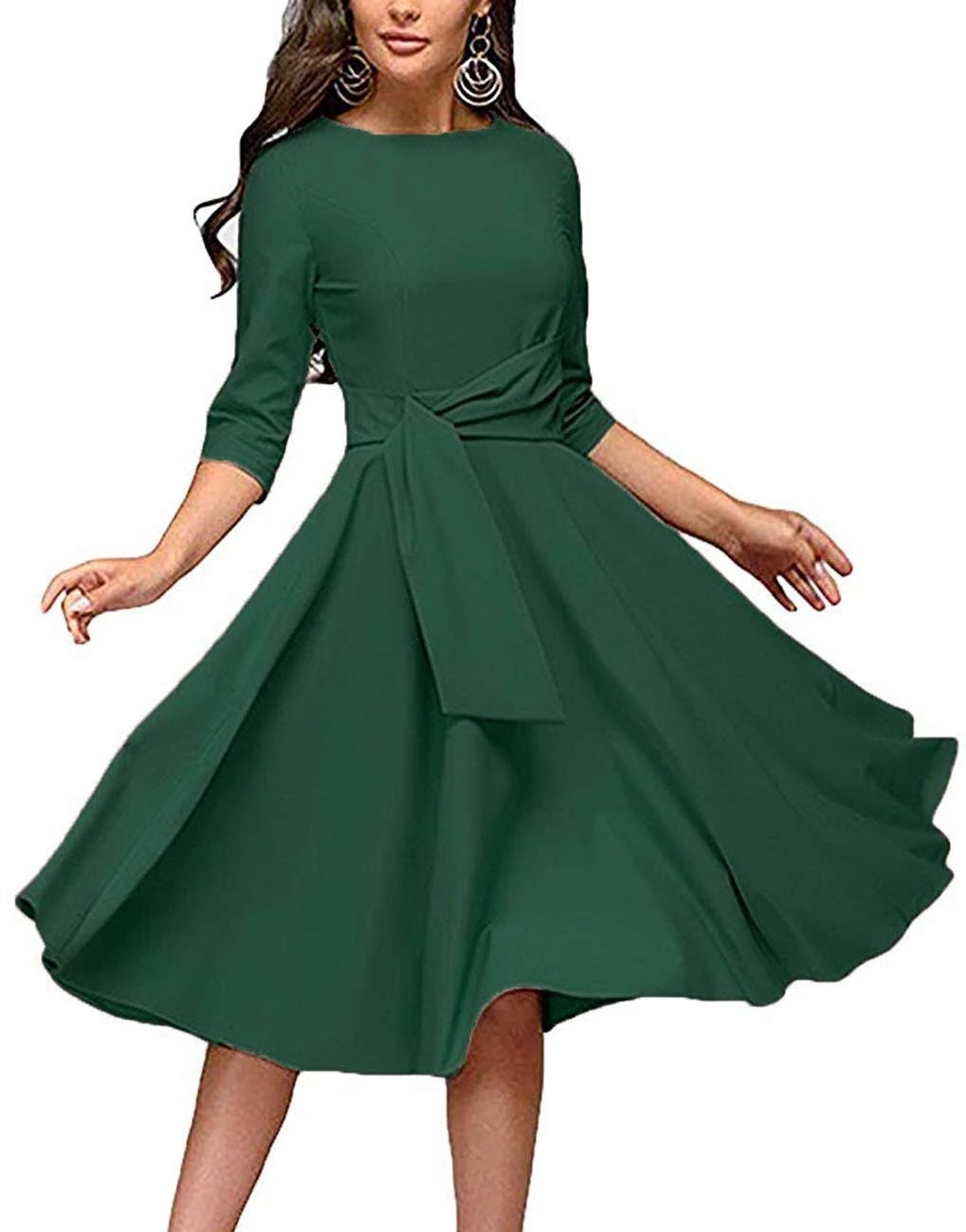 Fancy Green Dress with Casual Elegance | Image