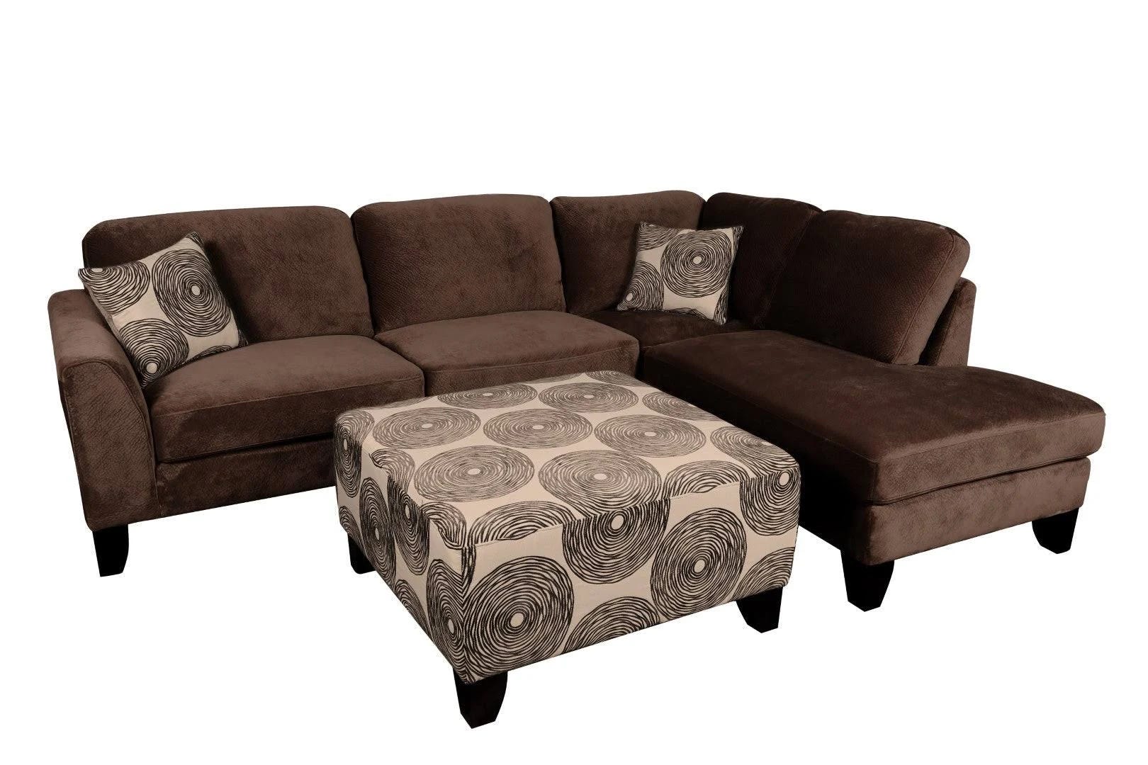Malibu Brown Microfiber Sectional for Comfortable Home Relaxation | Image