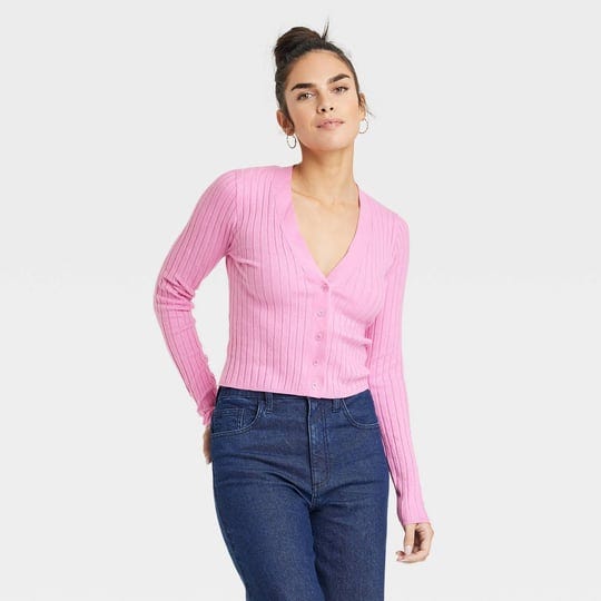 womens-rib-knit-cardigan-universal-thread-pink-xs-1