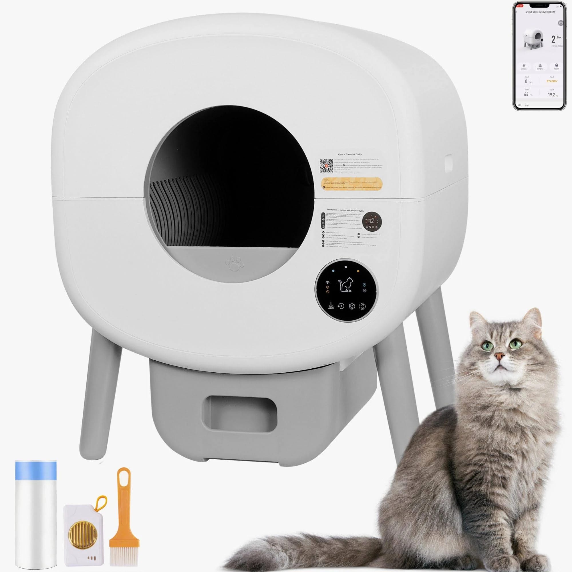 anwickjeff Automatic Cat Litter Box with Health Monitoring and Safety Features | Image