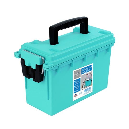 logix-12533-teal-stackable-craft-storage-box-with-locking-functions-each-1