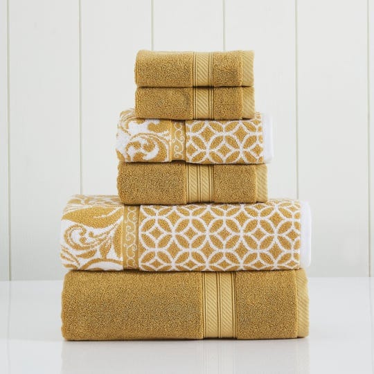 6-piece-reversible-yarn-dyed-jacquard-towel-set-trefoil-filigree-gold-1