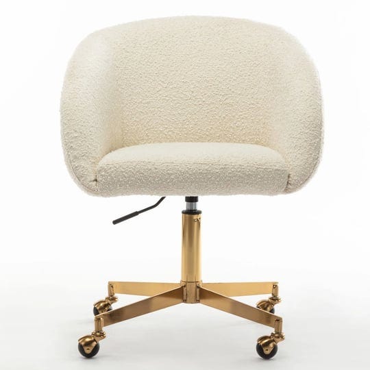 sylvan-boucle-swivel-rolling-task-chair-white-boucle-gold-base-1