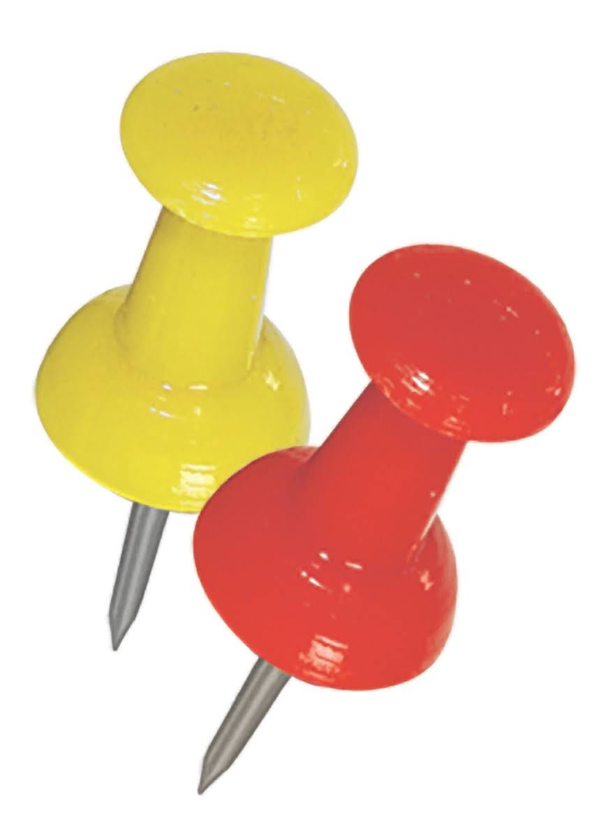 Thumb Tact Push Pins - 25 Count (Assorted Colors) | Image