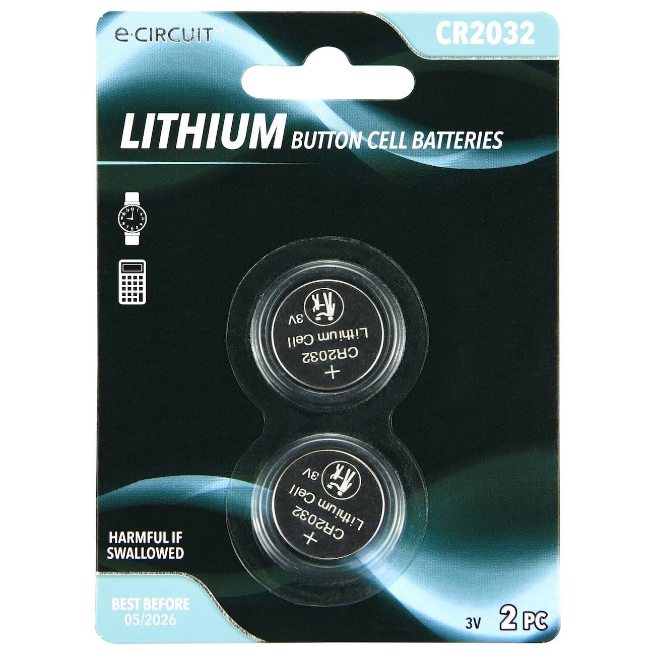 E-Circuit Lithium Button Cell Batteries - Pack of 2 | Image