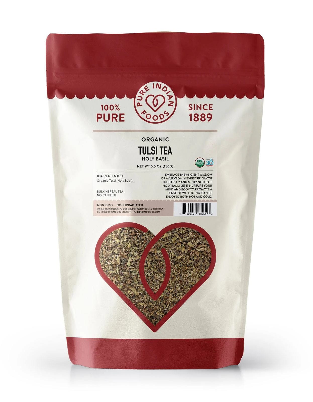 Organic Tulsi Tea: Whole 30 Approved, Pure Pure Indian Foods USDA Certified | Image