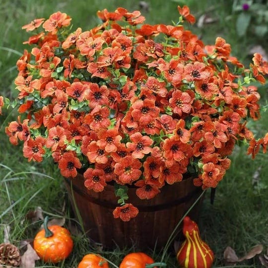 artificial-fake-outdoor-plants-flowers-12-bundles-faux-fall-orange-silk-daisy-with-eucalyptus-for-pl-1