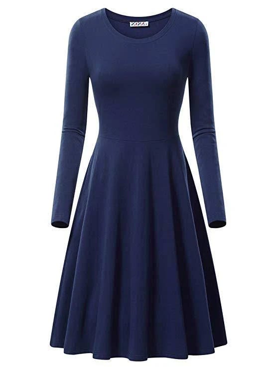 Flattering Long Sleeve Skater Dress for Women | Image