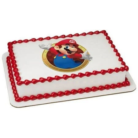 Super Mario Mario Here We Go! Edible Cake Topper Image - 1/4 Sheet and Various Sizes | Image