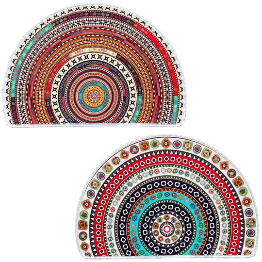 loosloon-2-pcs-boho-half-round-bath-matnon-slip-absorbent-bathroom-rugwashable-floor-matsbohemian-ma-1