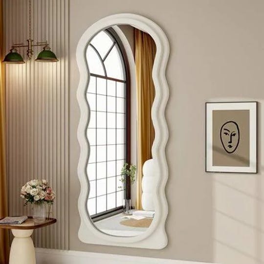 beautypeak-wave-shaped-decorative-mirror-with-flannel-covered-frame-71-inchx-30-inch-white-size-71-i-1