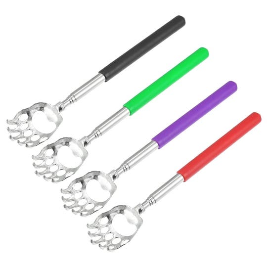 unique-bargains-4-pcs-extendable-bear-claw-stainless-steel-back-scratcher-red-green-purple-black-1