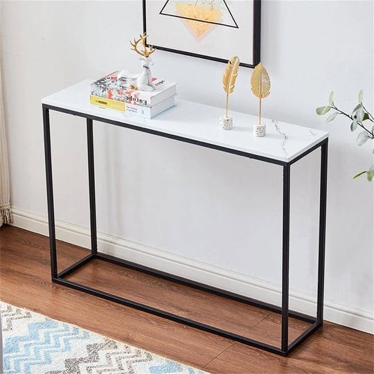 black-frame-faux-marble-console-snack-entryway-entrance-sofa-table-1